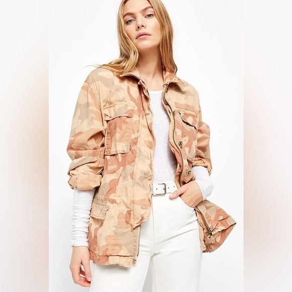 FREE PEOPLE Lead The Way Camo Jacket 🧥 | Longline Utility Grunge - Picture 3 of 16